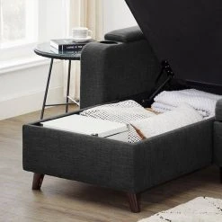 VASAGLE Schlafsofa »LCS801«, Bettsofa mit Stauraum, Ecksofa, mit Becherhalter, einfache Montage, 223 x 142 x 88 cm (L x B x H), modern Dunkelgrau, Hellgrau -Vasagleau Geschaft 3babdb31 ec3c 4551 9122 646ce7f96b78