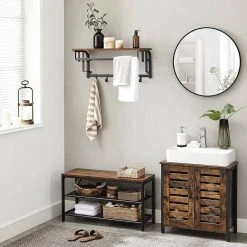 VASAGLE Wandgarderobe »LCR12BX LCR11BX«, Wandregal mit 5 Haken und Ablage, vintage -Vasagleau Geschaft 3c301260 8262 436d a23b 4fe14572ee72