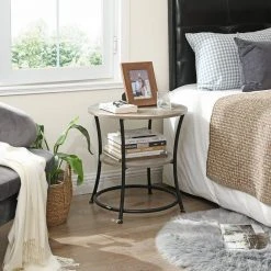 VASAGLE Beistelltisch »LET56BX«, Beistelltisch rund, Sofatisch, 2 Ablagen, vintage Greige -Vasagleau Geschaft 3db70de3 0a3a 4a73 a970 c8f85300eaf9