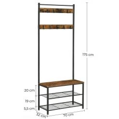 VASAGLE Garderobenständer »HSR41«, Kleiderständer mit Schuhablagen, vintage Grau, Walnussbraun -Vasagleau Geschaft 3e88f216 0780 44b9 9671 ef1e59d89c98