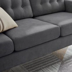 VASAGLE 3-Sitzer »LCS101«, Couch fürs Wohnzimmer, Polyester, 177 x 72 x 86 cm (L x B x H) Beige, Grau -Vasagleau Geschaft 3fb6594f f23e 41bb bd44 b386a0310b42