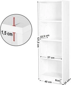 VASAGLE Bücherregal »LBC104W«, Standregal, Bücherschrank, weiß -Vasagleau Geschaft 4744b7c0 4898 4e98 8619 4b11f46d9acc