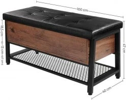 VASAGLE Sitzbank »LSB47BX LSB047B03«, Sitzbank, Eisen, vintage Haselnussbraun -Vasagleau Geschaft 4c6e0d29 ee5b 43bd afa6 c41ee176a528