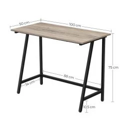VASAGLE Schreibtisch »LWD40X LWD040B02«, Computertisch, Büro, Arbeitszimmer, einfacher Aufbau, Industrie-Design, 100 x 50 x 75 cm Grau, Vintage -Vasagleau Geschaft 4d73fd08 64e8 4d23 a35e b0167a7ba9dc