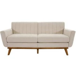 VASAGLE 3-Sitzer »LCS030«, Couch für Wohnzimmer, Beine aus Massivholz, Mid-Century Stil, 191 x 80,5 x 86 cm Beige, Grau -Vasagleau Geschaft 4e0335a1 2ed6 4eb5 b28c 600394b669fd