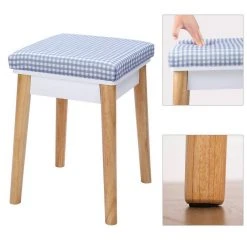 VASAGLE Schminktisch »RDT11BK RDT11K«, Frisiertisch, mit rundem Spiegel und gepolstertem Hocker, 2 große Schubladen Schwarz | schwarz, Wei&szlig; | natur -Vasagleau Geschaft 4ea26b5a c2ae 40fe b772 c5fc3e4f30de