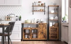 VASAGLE Sideboard »LSC096B01«, Küchenschrank, Aufbewahrungsschrank, mit 3 Türen, Breite 110 cm, für Wohnzimmer, Küche, Esszimmer, vintage -Vasagleau Geschaft 4ed8be4f 25a8 4a2c bf92 879077a71b88