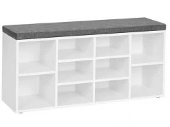 VASAGLE Schuhbank »LHS10«, Schuhregal, Sitzbank, 10 Fächer, mit Polsterung, multifunktional, 104 x 30 x 48 cm Natur, Vintage, Weiß -Vasagleau Geschaft 4eea7d42 0855 4fb4 a406 5f0958f66254