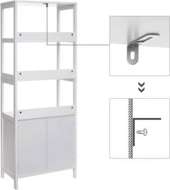 VASAGLE Badkommode »BBC82WT«, Badschrank, Bücherregal, 60 x 32,5 x 154 cm, mattweiß -Vasagleau Geschaft 4f4ebb5e 13e7 45d0 b435 82bced4e4e6a