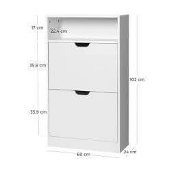 VASAGLE Schuhschrank »LBC040X01 LBC040W01« Schuhregal mit 2 Klappen und mit Zusatzfach, Schuhaufbewahrung, 60 x 24 x 102 cm Vintage, Weiß 35 VASAGLE Schuhschrank »LBC040X01 LBC040W01« Schuhregal mit 2 Klappen und mit Zusatzfach, Schuhaufbewahrung, 60 x 24 x 102 cm Vintage, Weiß -Vasagleau Geschaft 5025a7a7 be5c 40b2 a205 355192a63b4a