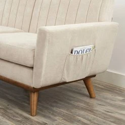 VASAGLE 3-Sitzer »LCS030«, Couch für Wohnzimmer, Beine aus Massivholz, Mid-Century Stil, 191 x 80,5 x 86 cm Beige, Grau -Vasagleau Geschaft 54c8dec6 67b5 405b bbde 2dffc66c7e12