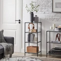 VASAGLE Standregal »LGT28G LGT028B61«, Badezimmerregal, Küchenregal, Flurregal, stabil, einfacher Aufbau, Wohnzimmer, Schlafzimmer Goldfarben, Schwarz 25 VASAGLE Standregal »LGT28G LGT028B61«, Badezimmerregal, Küchenregal, Flurregal, stabil, einfacher Aufbau, Wohnzimmer, Schlafzimmer Goldfarben, Schwarz -Vasagleau Geschaft 57ec0f37 9511 4d3c af60 0de0ec0680d5