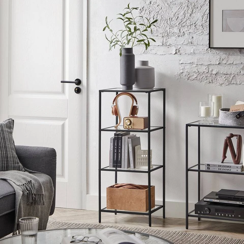 VASAGLE Standregal »LGT28G LGT028B61«, Badezimmerregal, Küchenregal, Flurregal, stabil, einfacher Aufbau, Wohnzimmer, Schlafzimmer Goldfarben, Schwarz 10 VASAGLE Standregal »LGT28G LGT028B61«, Badezimmerregal, Küchenregal, Flurregal, stabil, einfacher Aufbau, Wohnzimmer, Schlafzimmer Goldfarben, Schwarz – Bild 8