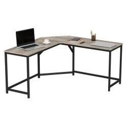 VASAGLE Eckschreibtisch »LWD73X LWD073B02«, Eckschreibtisch, L-förmiger Computertisch, Bürotisch, Arbeitszimmer, Gaming, Industrie-Design Greige, Vintage -Vasagleau Geschaft 58eceec1 65f1 4641 9c91 cab28f5fd5b4