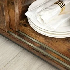 VASAGLE Kommode »LSC081B01«, Sideboard, Küchenschrank mit Schiebetüren, Wohnzimmer, Flur, Homeoffice, Stahlgestell, Breite 100 cm, vintage -Vasagleau Geschaft 5a34af5b e1f0 4fe3 8eaa 2ee5f146c511