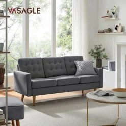 VASAGLE 3-Sitzer »LCS101«, Couch fürs Wohnzimmer, Polyester, 177 x 72 x 86 cm (L x B x H) Beige, Grau -Vasagleau Geschaft 5a387ac7 a0a8 4756 ac53 825c536fa3b9