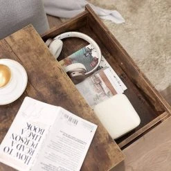 VASAGLE Nachttisch »LET71BX«, Nachttisch, Kleiner Beistelltisch, Beine aus Kiefernholz, vintage -Vasagleau Geschaft 5ad87ad5 b092 4a8d 8687 25f6d6e173ca