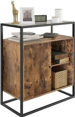 VASAGLE Kommode »LSC12BX«, Konsolentisch, Küchenschrank, Metallgestell mit Glasoberfläche, Industrie-Design, vintage -Vasagleau Geschaft 5af4dbd7 e8c7 4545 85b5 dfef051f9bea