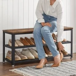 VASAGLE Schuhbank »LBS73 LBS74 LBS078«, Schuhregal mit Sitzfläche, Schuhablage, Flur, verschiedene Größen, vintage Grau -Vasagleau Geschaft 5c986a8d 3aaa 488a b029 01304740bf25