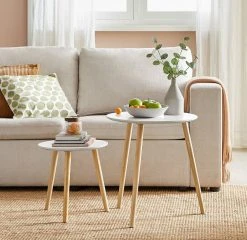 VASAGLE Beistelltisch »LET07WN«, Beistelltisch-Set rund, Sofatische, Couchtische, weiß -Vasagleau Geschaft 5d5ded50 d140 47c1 869c f736ca3e9beb