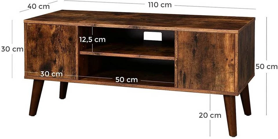VASAGLE Lowboard »LTV08BX«, TV-Schrank, Fernsehtisch, Fernsehschrank, vintage 9 VASAGLE Lowboard »LTV08BX«, TV-Schrank, Fernsehtisch, Fernsehschrank, vintage – Bild 7