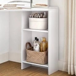 VASAGLE Schminktisch »RDT121T10«, Eckschminktisch, Frisiertisch,3-teiliger Klap pspiegel, 2 Schubladen, 3 offene Fächer -Vasagleau Geschaft 5ec13089 7a1b 41b8 8b35 d25290e607b7