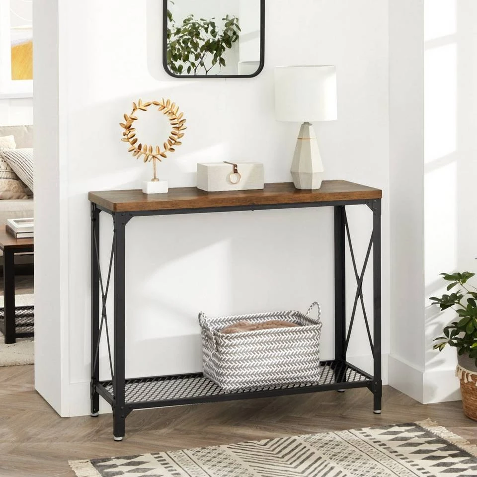 VASAGLE Konsolentisch »LNT088B01 LNT100B01«, Beistelltisch, Flurtisch, Sofatisch, 100 x 35 x 80 cm, für Wohnzimmer, Flur, vintagebraun-schwarz 3 VASAGLE Konsolentisch »LNT088B01 LNT100B01«, Beistelltisch, Flurtisch, Sofatisch, 100 x 35 x 80 cm, für Wohnzimmer, Flur, vintagebraun-schwarz