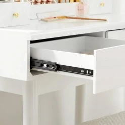 VASAGLE Schminktisch »RDT173W01«, Frisiertisch,Kosmetiktisch mit 10 Glühbirnen und gepolsterter Hocker, Massivholzbeinen -Vasagleau Geschaft 61669b5f 6cd5 4bfd aff0 c84bca0f6d22