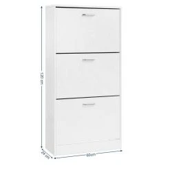 VASAGLE Schuhschrank »LBC03« Schuhregal mit 3 Klappen und Ebenen, perfekt für schmale Flure, 60 x 24 x 120 cm (L x B x H) Eichenfarben, Vintage, Wei&szlig; -Vasagleau Geschaft 620ec5a0 a087 474e bd25 a63d1c5256c7