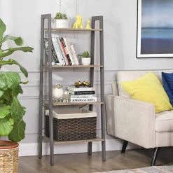 VASAGLE Standregal »LLS44MG LLS44X LLS45X«, Bücherregal, Leiterregal mit 4 Ebenen, vintage Grau -Vasagleau Geschaft 637481f0 0f8b 4800 902e 1571d2ce706d