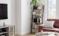 VASAGLE Standregal »LLS43BX LLS043B02«, Leiterregal, Wandregal mit 4 Ebenen, Bücherregal, Wohnzimmer, Küche, vintage Grau -Vasagleau Geschaft 63b54efe 6602 45e2 b1ca a98b77558999