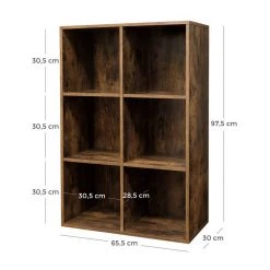 VASAGLE Raumteiler »LBC203 LBC24«, Würfelregal, Bücherschrank, freistehend, als Dekoration, Wohnzimmer, Schlafzimmer, Kinderzimmer Eiche Hell, Weiß, Vintage -Vasagleau Geschaft 64127cff a1ef 4041 8e77 ad90d2211442