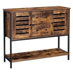 VASAGLE Sideboard »LSC082B01«, Kommode mit 2 Schubladen und Ablage, aus Metallrahmen, Holzoptik, stabil, vintage -Vasagleau Geschaft 65ad28e4 571e 4bc0 abbc 6189287088b5