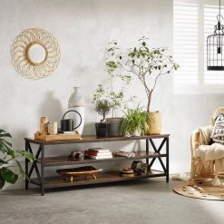 VASAGLE Lowboard »LTV100B01«, TV-Regal, TV-Schrank für Fernseher bis zu 65 Zoll, X-förmige Streben, Schuhregalev -Vasagleau Geschaft 665efadf 3575 41ef 913f d045b12f2d3d