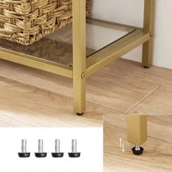 VASAGLE Standregal »LGT050A01«, Aufbewahrungsregal, Standregal aus Hartglas, golden -Vasagleau Geschaft 6800acf1 f249 4ed1 8517 b0ad9e64df63