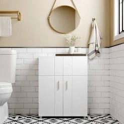 VASAGLE Kommode »BBK42WT«, Badezimmerschrank, Beistellschrank, Flurschrank, weiß