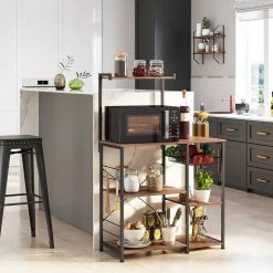 VASAGLE Standregal »KKS035/35«, Küchenregal mit Metallkorb, 6 S-Haken und Regalablagen, 90 x 40 x 132 cm, Industrie-Design Haselnussbraun-schwarz, Greige-schwarz, Vintage 31 VASAGLE Standregal »KKS035/35«, Küchenregal mit Metallkorb, 6 S-Haken und Regalablagen, 90 x 40 x 132 cm, Industrie-Design Haselnussbraun-schwarz, Greige-schwarz, Vintage -Vasagleau Geschaft 682ed9a1 bab2 4059 8a01 103adda93d29