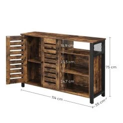 VASAGLE Sideboard »LSC083B01«, Kommode mit 2 Lamellentüren, Industrie-Design, Breite 114 cm, vintage -Vasagleau Geschaft 68b9eda1 ff37 4f88 a3da 24b4698defbd