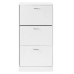 VASAGLE Schuhschrank »LBC03« Schuhregal mit 3 Klappen und Ebenen, perfekt für schmale Flure, 60 x 24 x 120 cm (L x B x H) Eichenfarben, Vintage, Wei&szlig; -Vasagleau Geschaft 69bfa3af 09c2 4103 ad4f ebd2ed527031