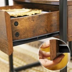 VASAGLE Nachtkonsole »LET04BX«, Nachttisch, Beistelltisch, Glastisch mit Schublade, vintage -Vasagleau Geschaft 6a0758b2 ecef 491b a20d a9a0e8236fb3