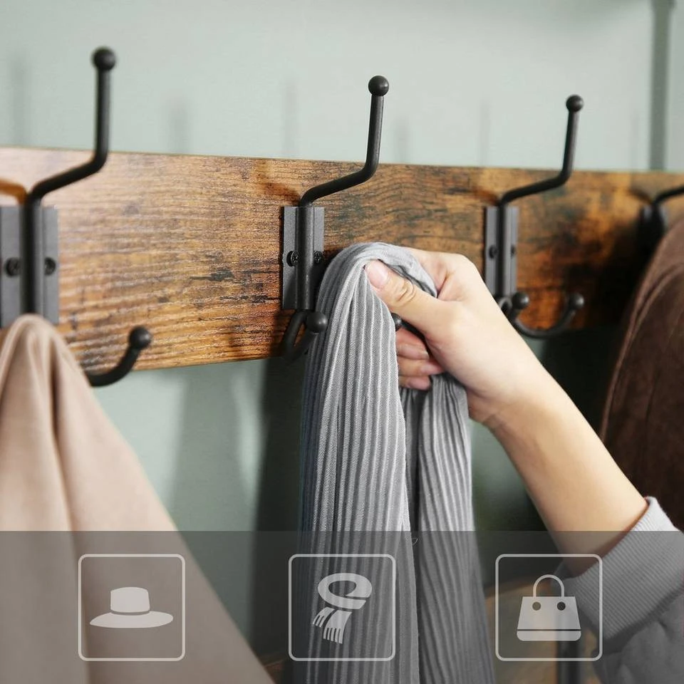 VASAGLE Garderobenständer »HSR47BX«, Kleiderständer mit Sitzbank, vintage 5 VASAGLE Garderobenständer »HSR47BX«, Kleiderständer mit Sitzbank, vintage – Bild 3