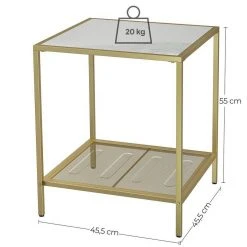 VASAGLE Beistelltisch »LGT030W01 LGT030A01«, Couchtisch mit 2 Ebenen, aus Hartglas, Gold-Transparent -Vasagleau Geschaft 6dbf56b5 cb81 49b6 b9e0 17354d11166b
