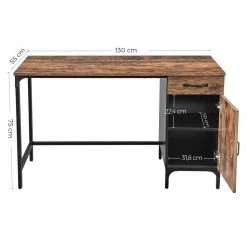 VASAGLE Schreibtisch »LWD51X«, Computertisch, Bürotisch mit Schublade und Schrank, vintage -Vasagleau Geschaft 6dd8af7d 5792 46b1 b2cd 797911665068