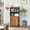 VASAGLE Highboard »LSC66«, Kommode, mit 2 offenen Regalfächern, Holzoptik, Hohe 125 cm, Wohnzimmer, Flur, Büro, vintage -Vasagleau Geschaft 6e9a92c7 17d1 4899 b53c beac1cb2439a