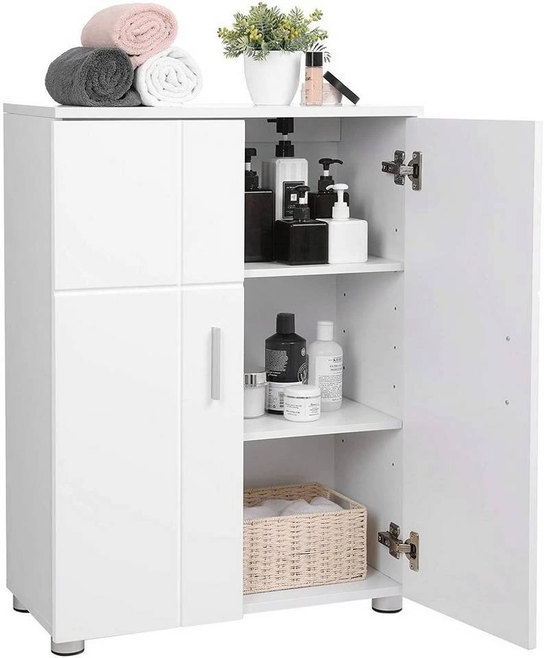 VASAGLE Kommode »BBK42WT«, Badezimmerschrank, Beistellschrank, Flurschrank, weiß 4 VASAGLE Kommode »BBK42WT«, Badezimmerschrank, Beistellschrank, Flurschrank, weiß – Bild 2