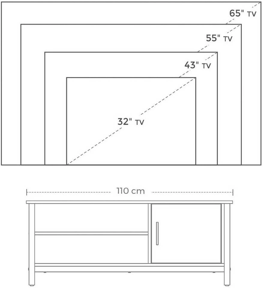 VASAGLE Lowboard »LTV42BX«, TV-schrank, für Fernseher bis 48 Zoll, vintage 9 VASAGLE Lowboard »LTV42BX«, TV-schrank, für Fernseher bis 48 Zoll, vintage – Bild 7