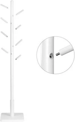 VASAGLE Garderobenständer »RCR010W02«, Kleiderständer, Massivholz, freistehend, Baumform, 8 Haken für Jacken, weiß -Vasagleau Geschaft 7287ada7 a186 44e1 bfdc 32831cdc1bb7