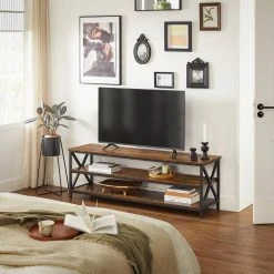 VASAGLE Lowboard »LTV100B01«, TV-Regal, TV-Schrank für Fernseher bis zu 65 Zoll, X-förmige Streben, Schuhregalev -Vasagleau Geschaft 743412cc 765e 45cf af5b dccf62af06e7