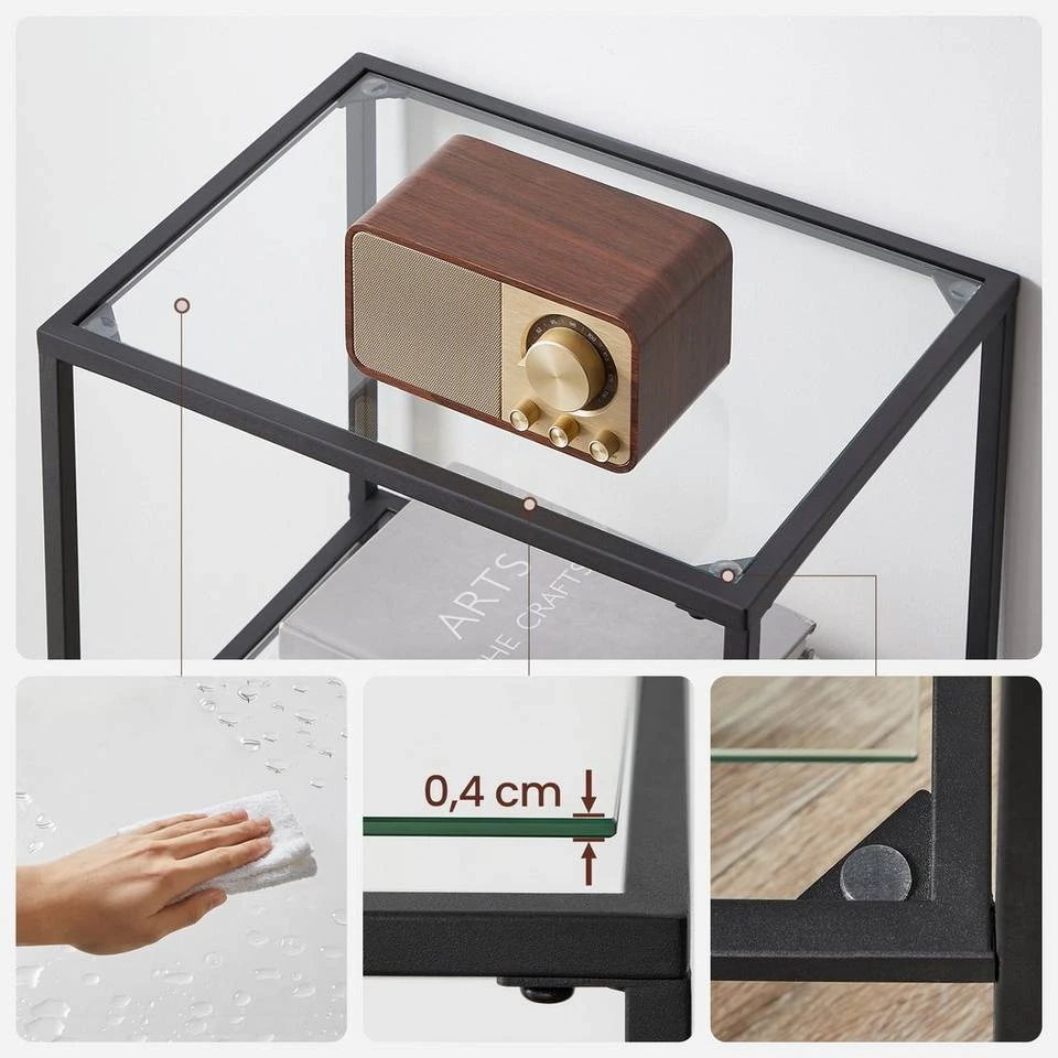 VASAGLE Standregal »LGT28G LGT028B61«, Badezimmerregal, Küchenregal, Flurregal, stabil, einfacher Aufbau, Wohnzimmer, Schlafzimmer Goldfarben, Schwarz 17 VASAGLE Standregal »LGT28G LGT028B61«, Badezimmerregal, Küchenregal, Flurregal, stabil, einfacher Aufbau, Wohnzimmer, Schlafzimmer Goldfarben, Schwarz – Bild 15