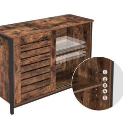 VASAGLE Kommode »LSC081B01«, Sideboard, Küchenschrank mit Schiebetüren, Wohnzimmer, Flur, Homeoffice, Stahlgestell, Breite 100 cm, vintage -Vasagleau Geschaft 76b7cbba 657f 4a63 a7f7 609dff3b3a54